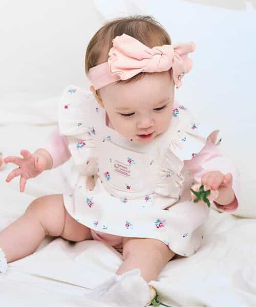 小花柄肩フリルジャンスカ＋ボディースーツセット