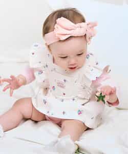 小花柄肩フリルジャンスカ＋ボディースーツセット