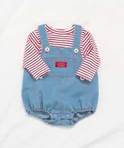 配色ステッチサロペット＋Tシャツセット