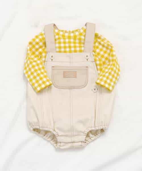 配色ステッチサロペット＋Tシャツセット