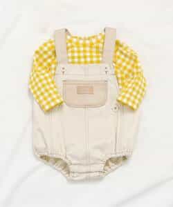 配色ステッチサロペット＋Tシャツセット