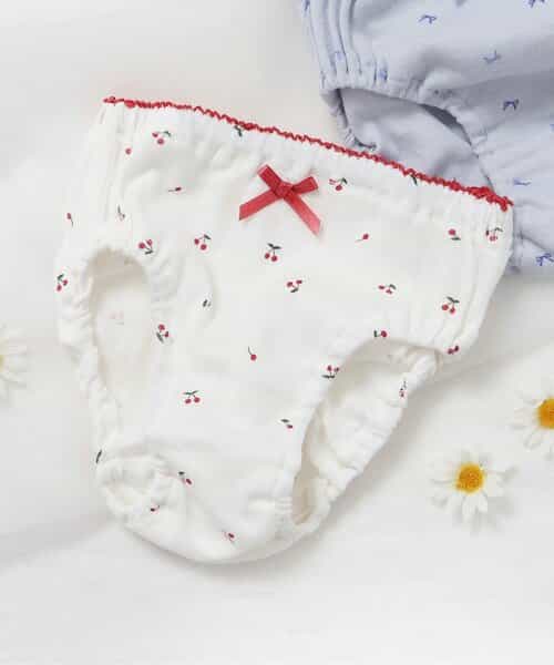 3P対象 GIRLSさくらんぼ・りぼん総柄ショーツ