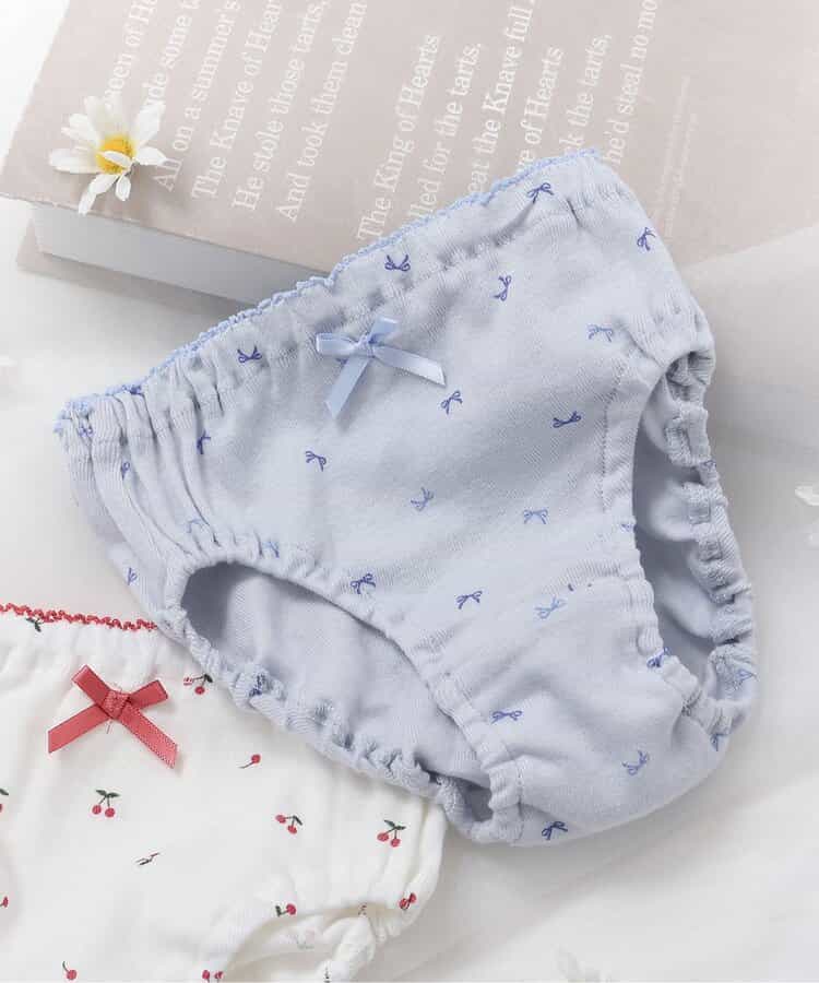 3P対象 GIRLSさくらんぼ・りぼん総柄ショーツ