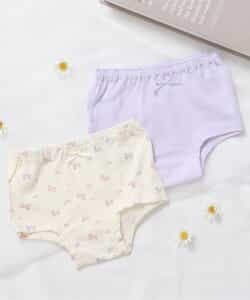 GIRLS無地・総柄ボクサーパンツ/2枚セット