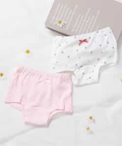 GIRLS無地・総柄ボクサーパンツ/2枚セット