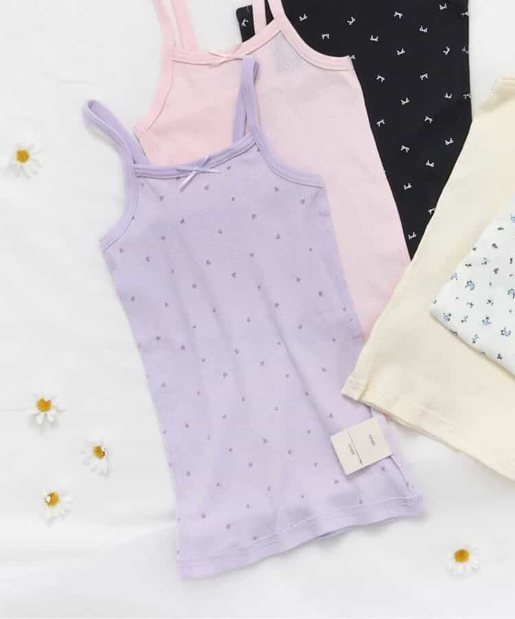 深あきインナーリブキャミソール