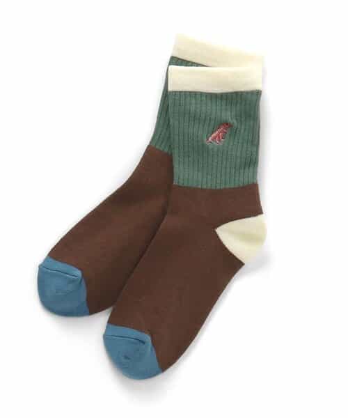 3P対象 ワンポイントモチーフ刺繍ソックス