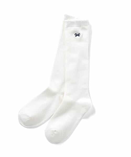 ワンポイント刺繍ハイソックス