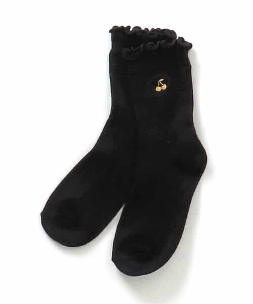 3P対象 ワンポイントモチーフ刺繍ソックス