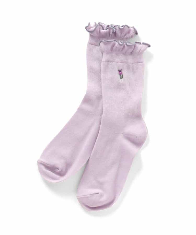 3P対象 ワンポイントモチーフ刺繍ソックス