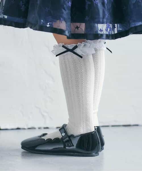 フォーマルフリルハイソックス