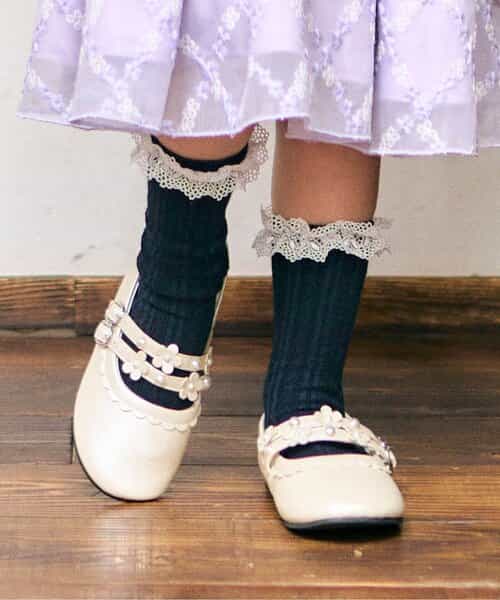3P対象 お花レースソックス【フォーマル対応】