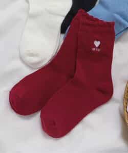 3P対象A ワンポイント刺繍クルーソックス