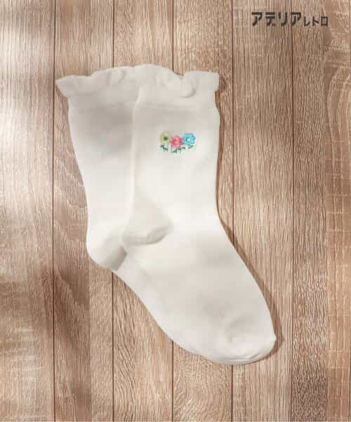3P対象A アデリアレトロ 4柄刺繍ソックス