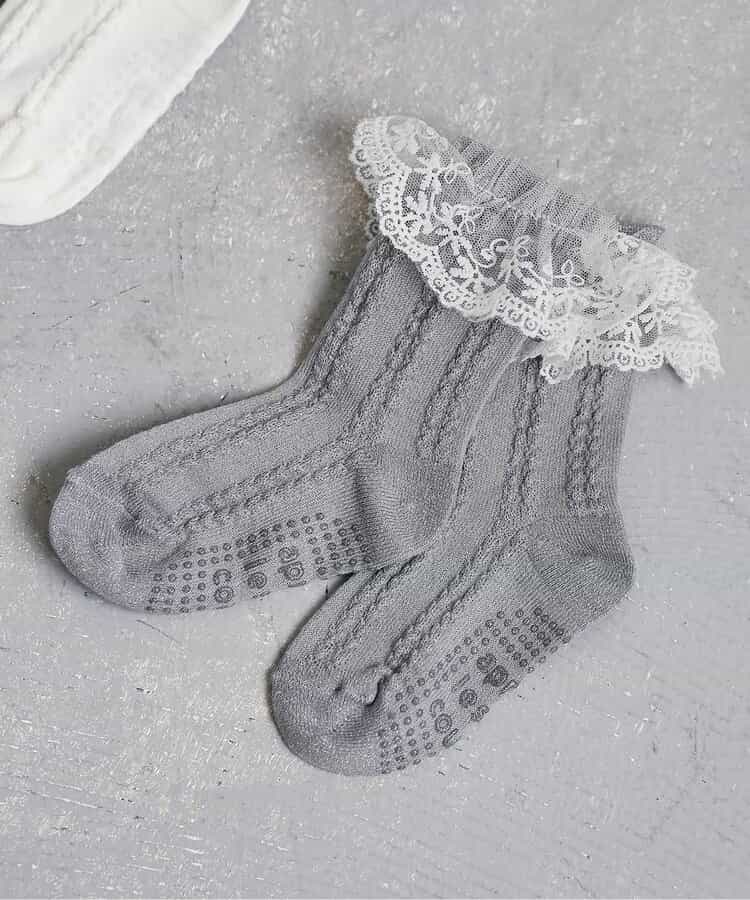 スカラップレースソックス