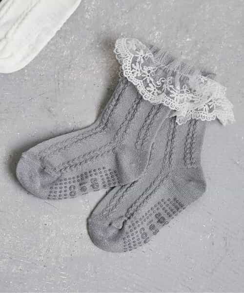 スカラップレースソックス