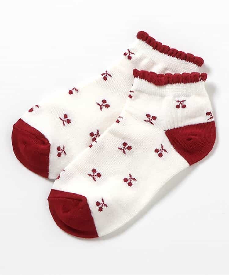 お花・ハート・さくらんぼ柄ショートソックス