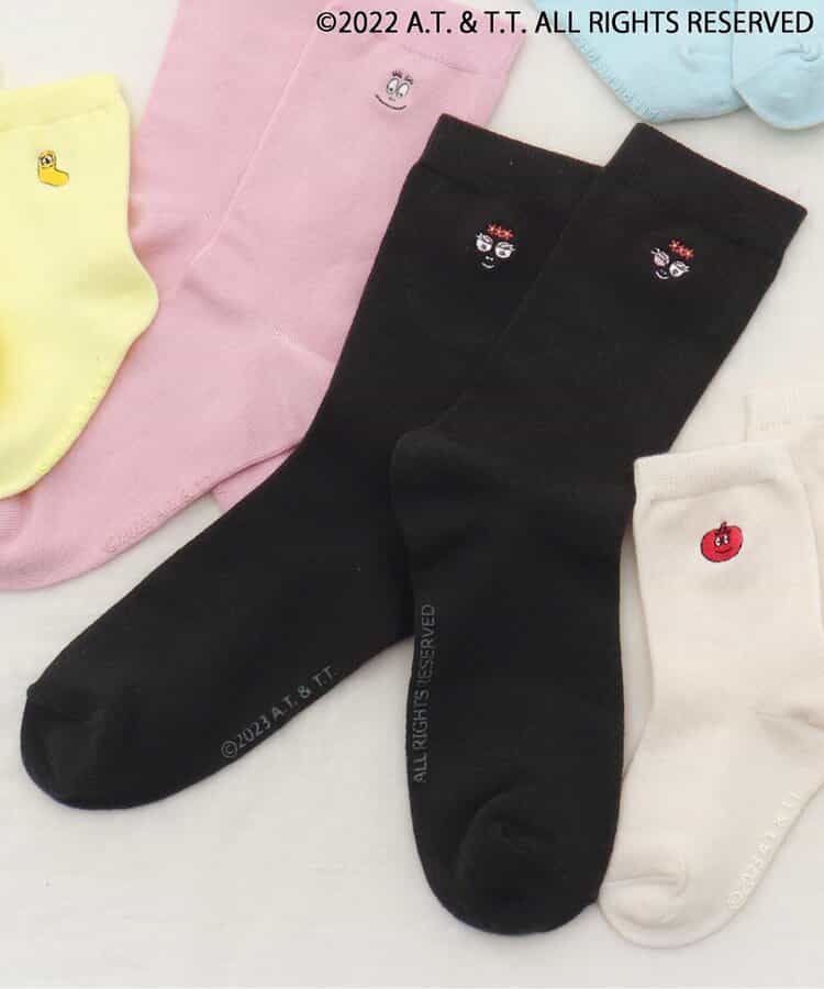 3P対象A バーバパパワンポイントソックス(おとな)