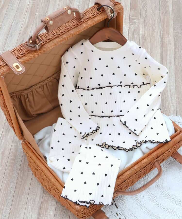 WEB限定 ハート柄ティアードパジャマ