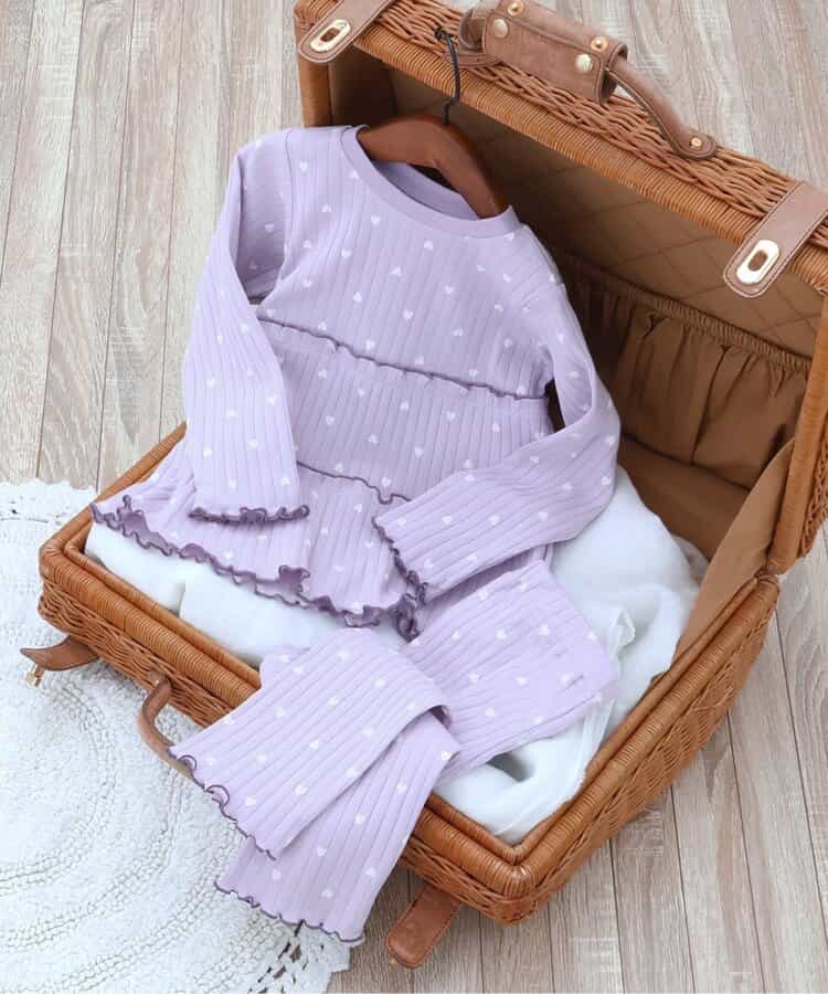 WEB限定 ハート柄ティアードパジャマ