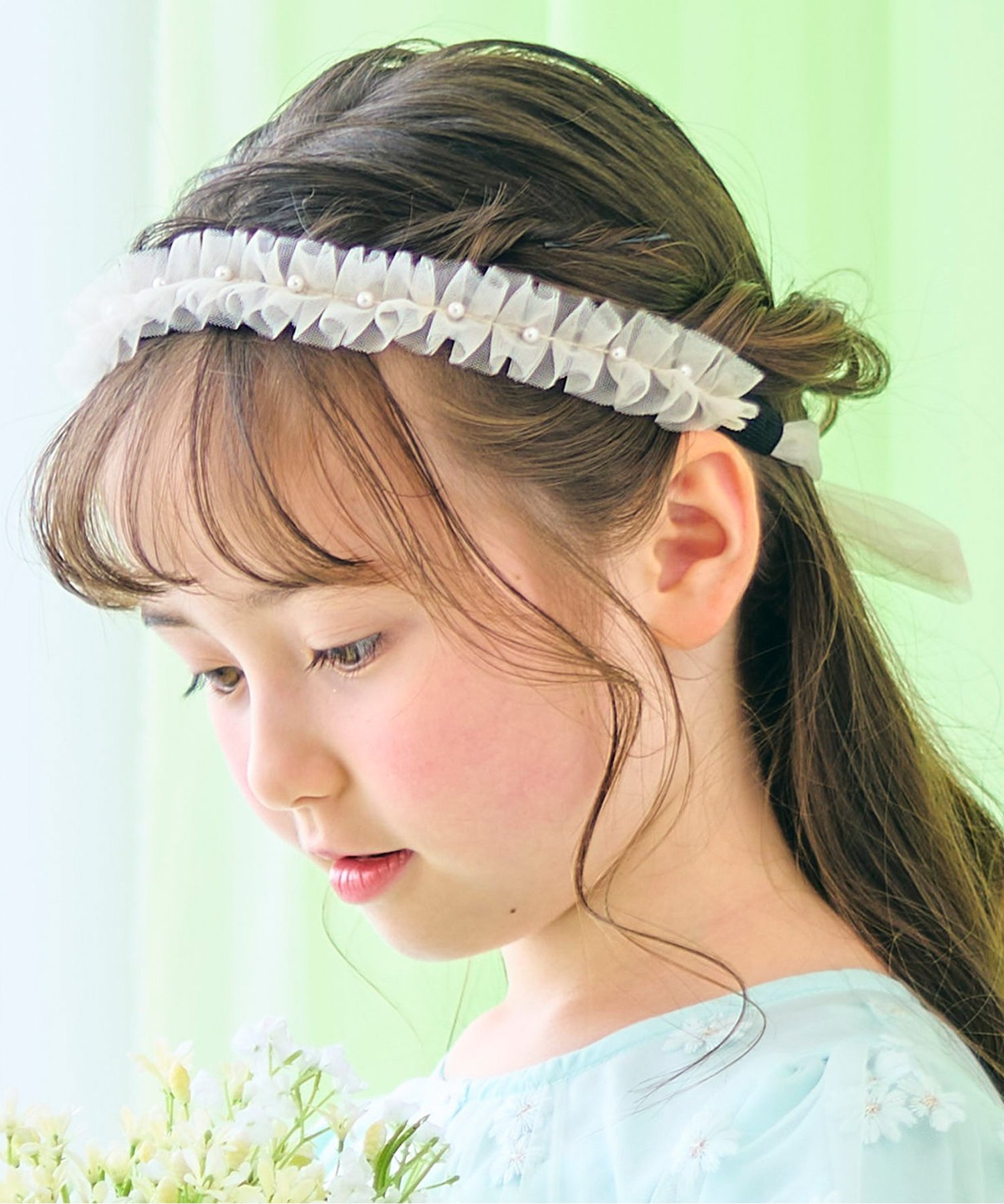 リボンパールカチューシャ（V470A95）|apres les cours（アプレ レ