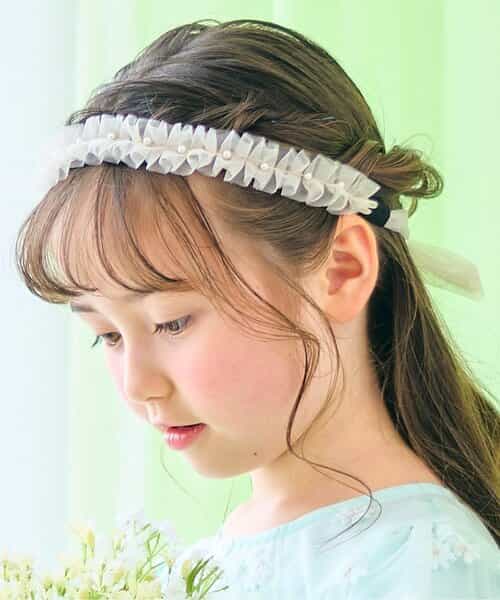 チュールリボンカチューシャ【フォーマル対応】