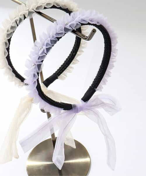 チュールリボンカチューシャ【フォーマル対応】