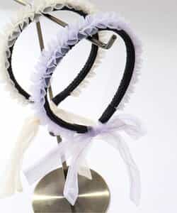 チュールリボンカチューシャ【フォーマル対応】