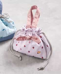 いちご・恐竜柄ランチ巾着