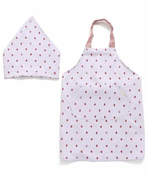 いちご・恐竜柄エプロン三角巾セット