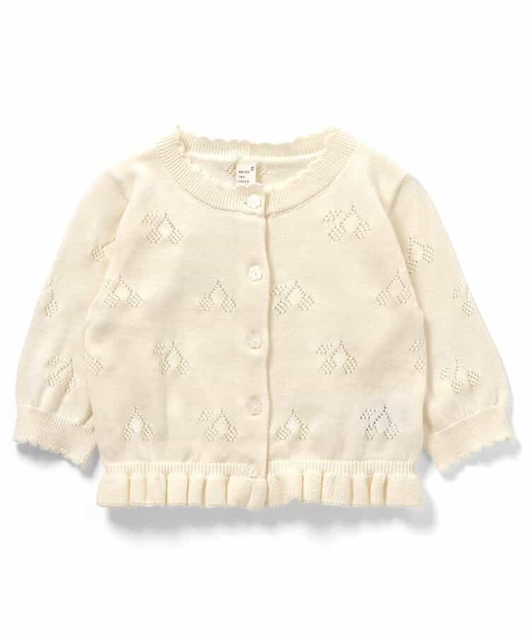 サクランボ柄ニットカーディガン