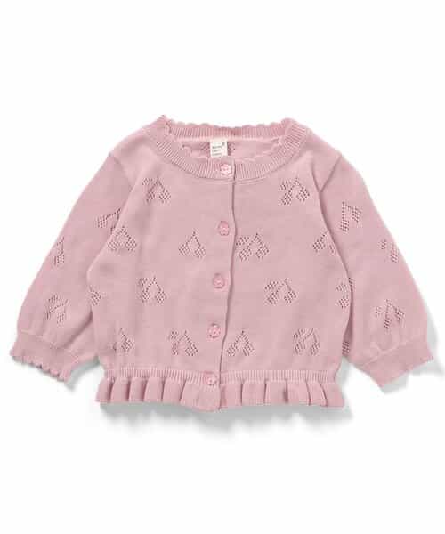 サクランボ柄ニットカーディガン