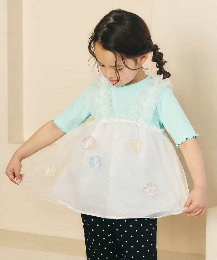 お花・ハートモチーフシアートップス