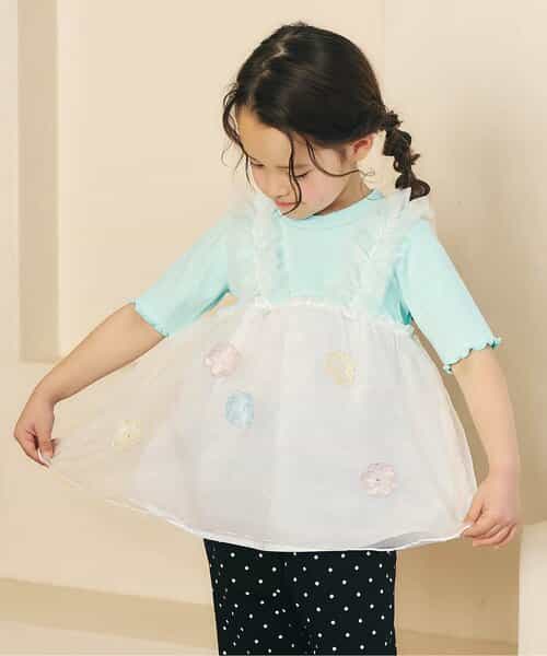 お花・ハートモチーフシアートップス