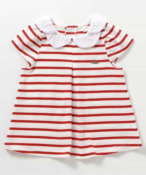 ★SALE★スカラップ衿ボーダーチュニック