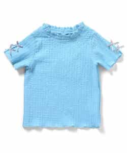 ぽこぽこジャガード袖リボンTシャツ