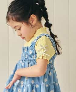 ぽこぽこジャガード袖リボンTシャツ