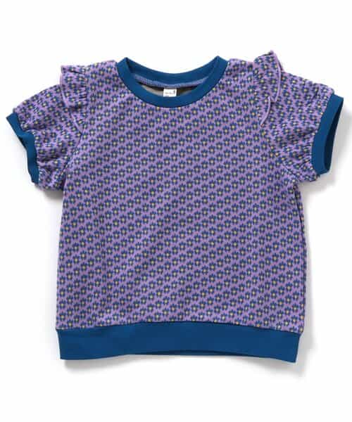 【リンク】肩フリルフラワージャガードTシャツ