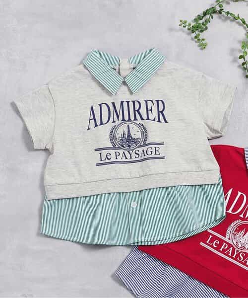 ★SALE★【リンク】シャツレイヤードロゴTシャツ