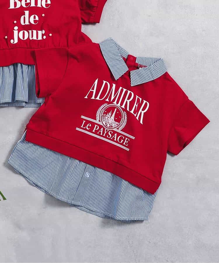 ★SALE★【リンク】シャツレイヤードロゴTシャツ