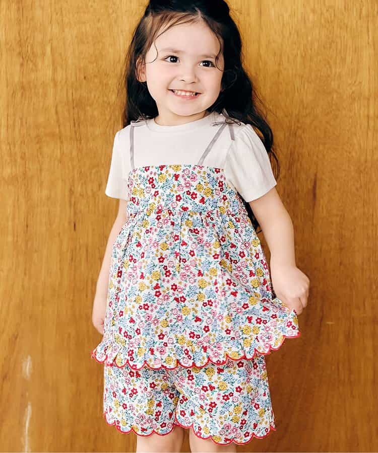 フラワーフリルドッキングトップス