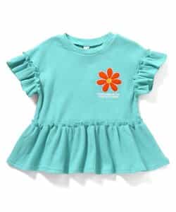 フラワーワッペンペプラムモチーフTシャツ