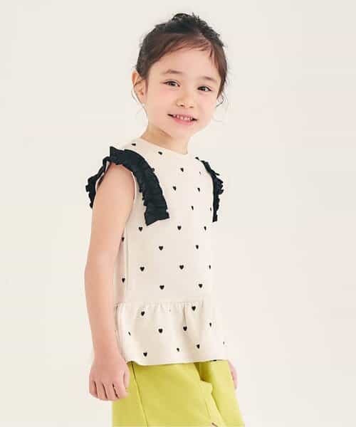 WEB限定  袖フリルワッフルTシャツ