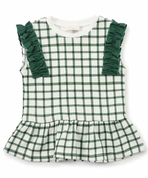 WEB限定  袖フリルワッフルTシャツ