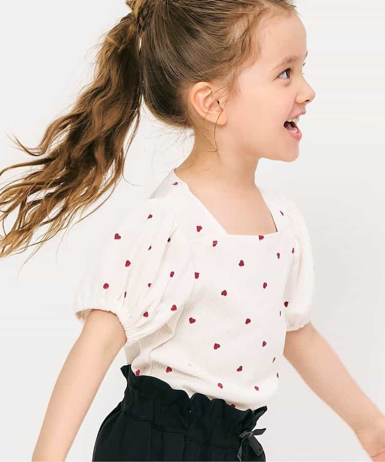 ★SALE★WEB限定 スクエアネックパフスリーブTシャツ