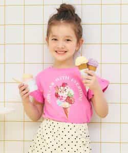 ハート・フラワーアップリケフリルTシャツ