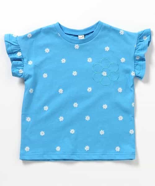 WEB限定 ハート・フラワーアップリケフリルTシャツ