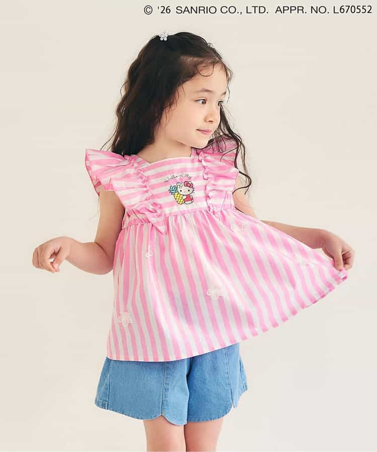 【リンク】【サンリオキャラクターズ】お花ストライプチュニック