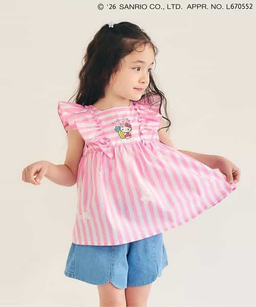【リンク】【サンリオキャラクターズ】お花ストライプチュニック