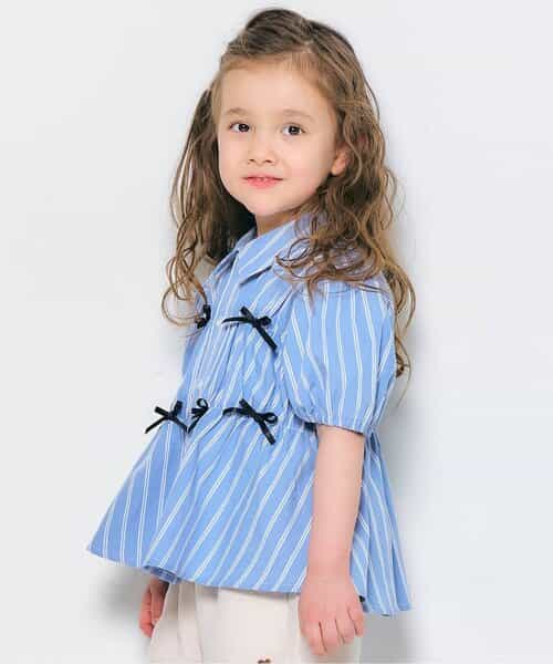 ★SALE★ストライプシャーリングリボンチュニック